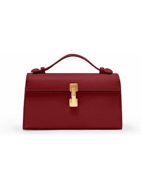 Women's Red Small Clutch Purse Top Handle Wedding Prom Crossbody Bag